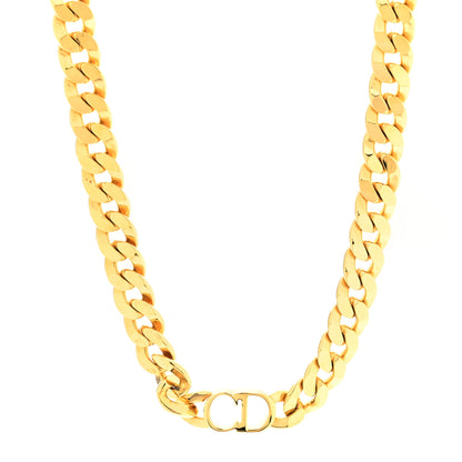 Christian Dior Metal CD Choker Necklace Gold 1 of 6