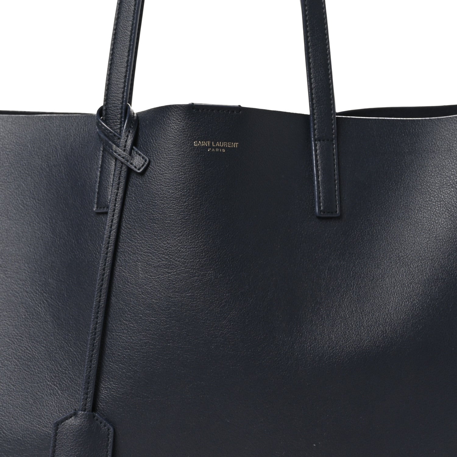 Saint Laurent Calfskin Large Shopping Tote Deep Marine 8 of 10