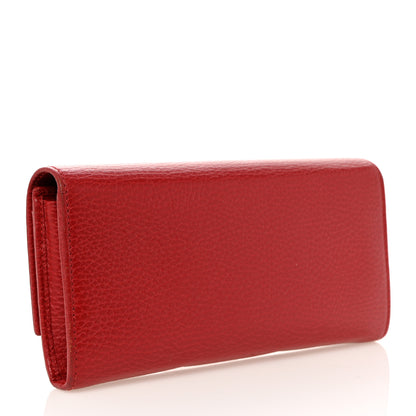 Gucci Dollar Calfskin GG Marmont Continental Wallet Hibiscus Red 3 of 9