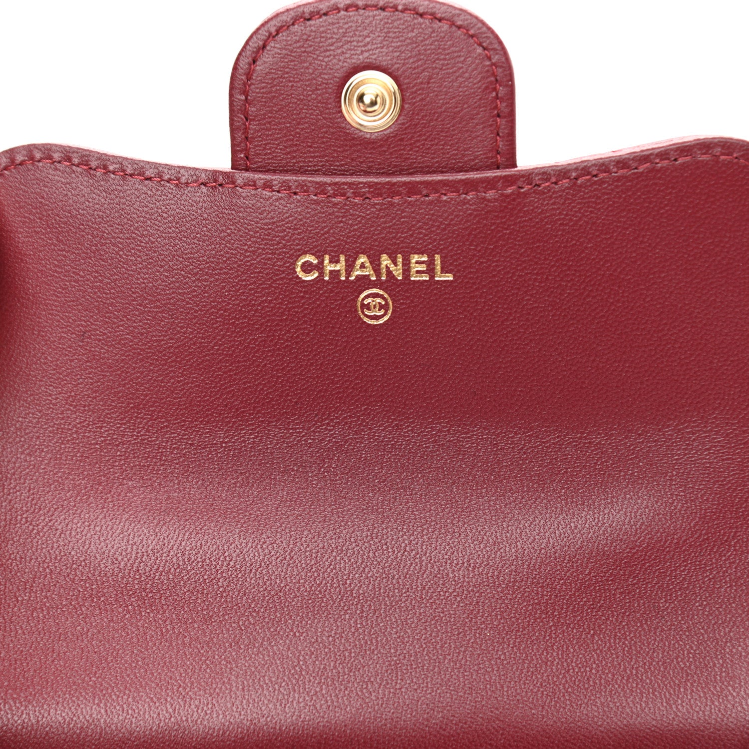 Chanel Lambskin Quilted Top Handle Flap Coin Purse With Chain Burgundy 6 of 8