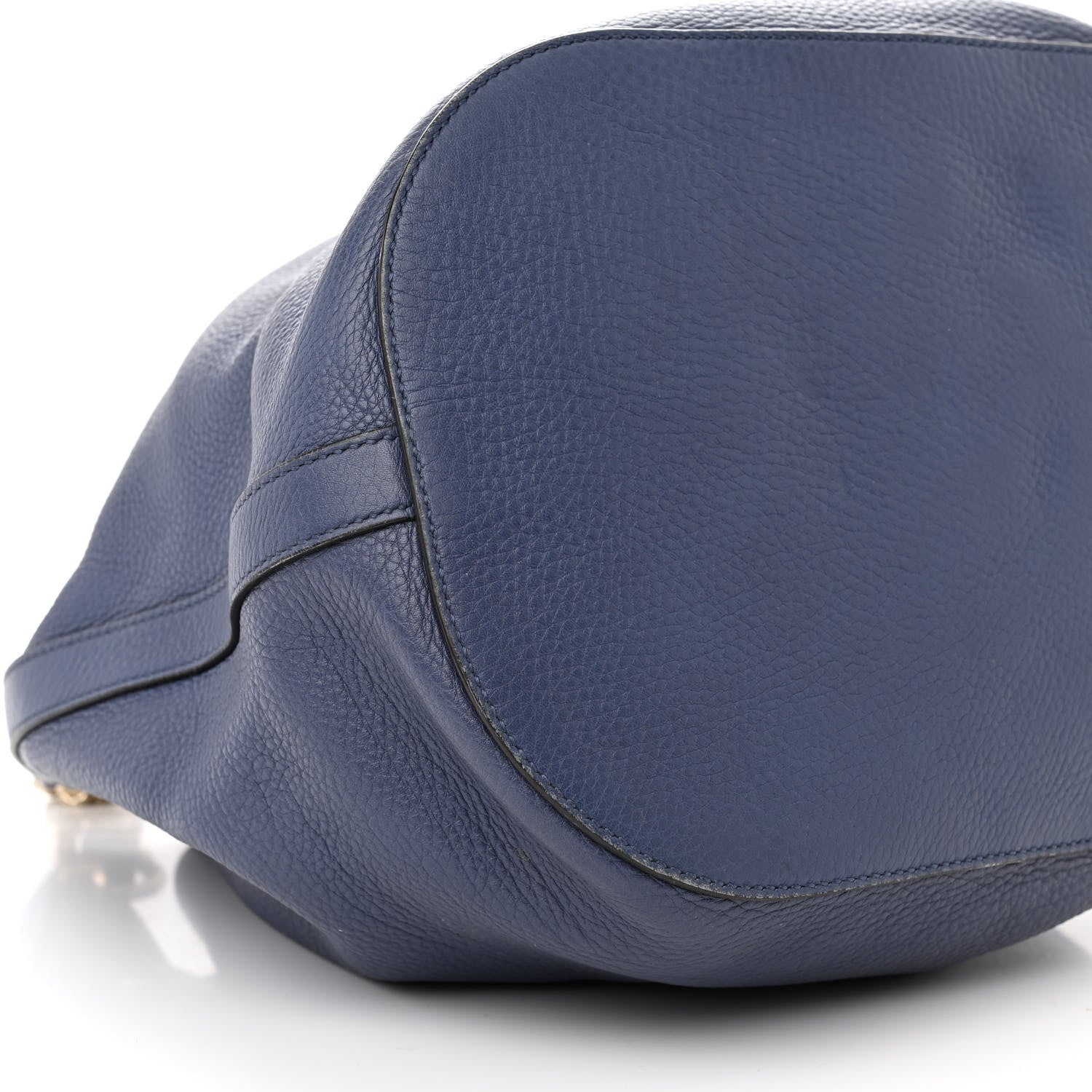 Gucci Pebbled Calfskin Miss Bamboo Bucket Bag Blue 9 of 16