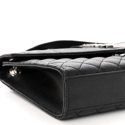 Saint Laurent Grain De Poudre Textured Mixed Matelasse Triquilt Medium Monogram Satchel Black 8 of 12