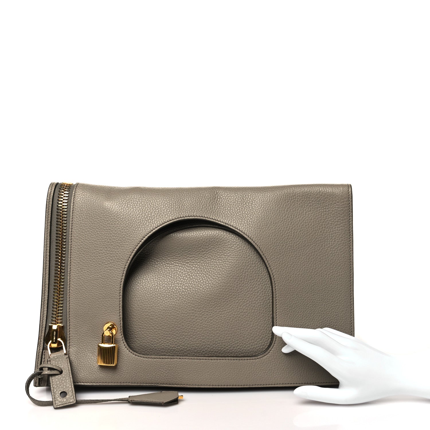 Tom Ford Calfskin Small Alix Hobo Warm Taupe 2 of 10