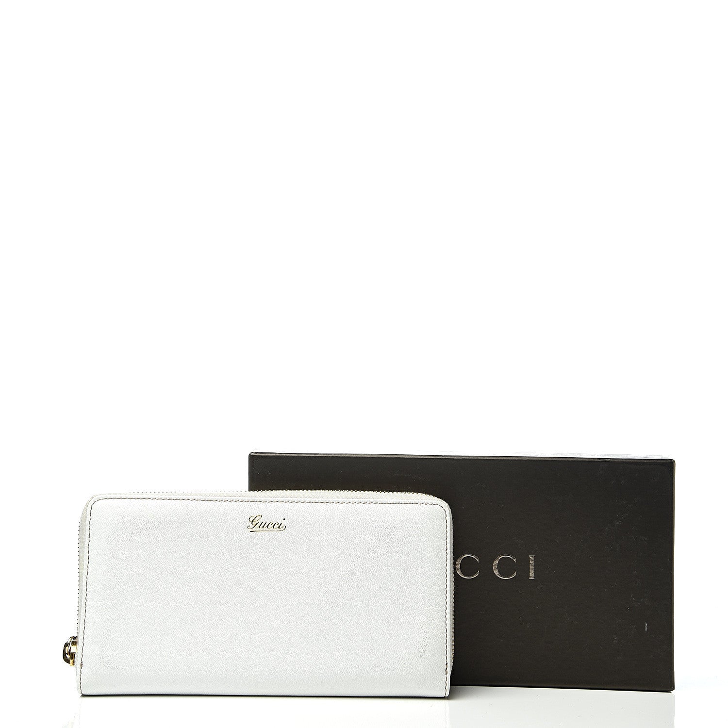 Gucci Calfskin Capri Zip Around Wallet White 10 of 10