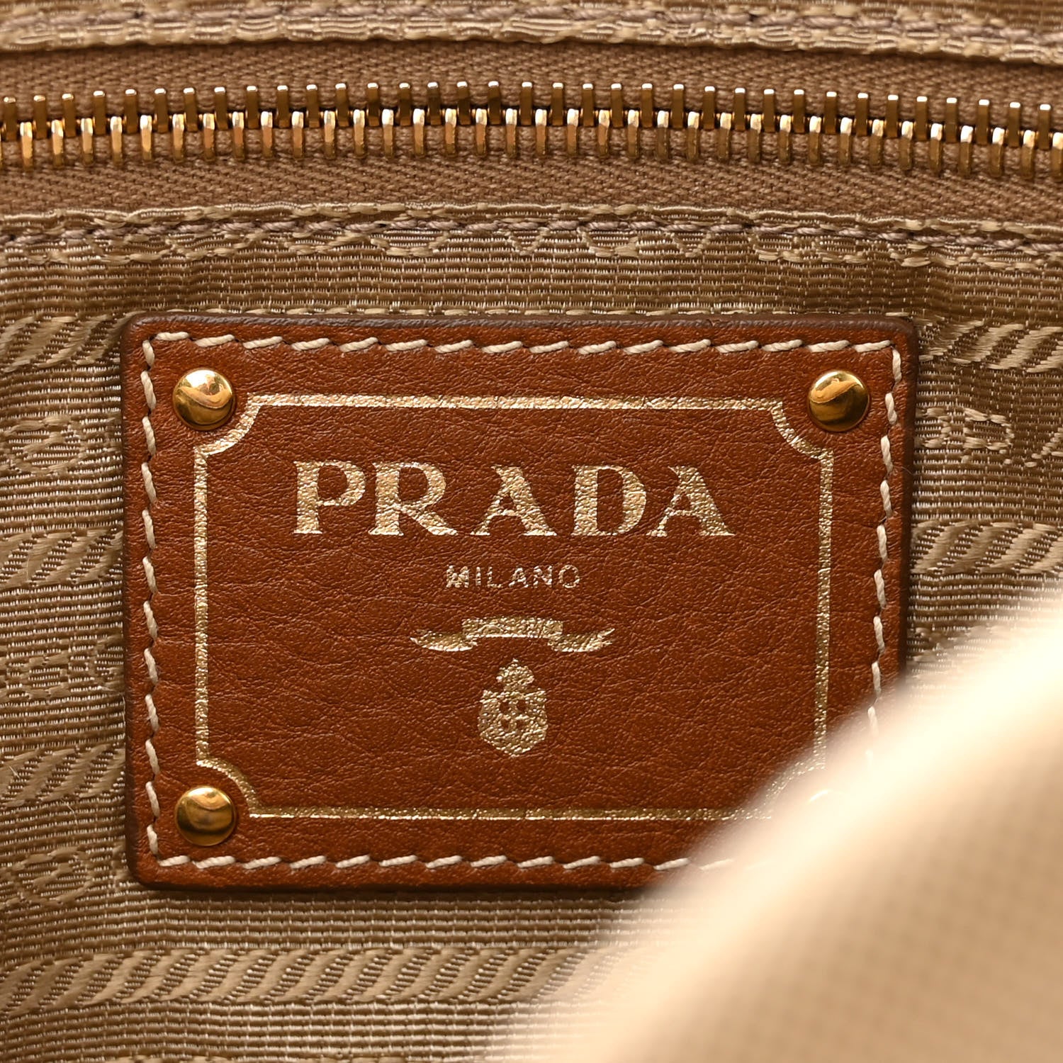 Prada Jacquard Logo Tote Brown 6 of 15