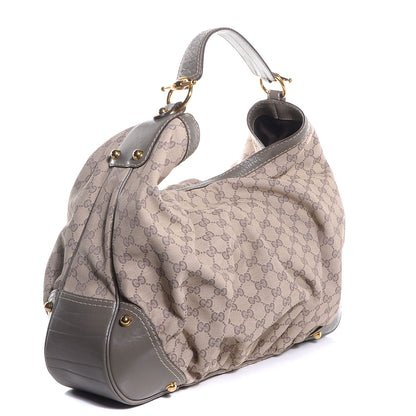 Gucci Monogram Large Jockey Hobo Grey 3 of 7