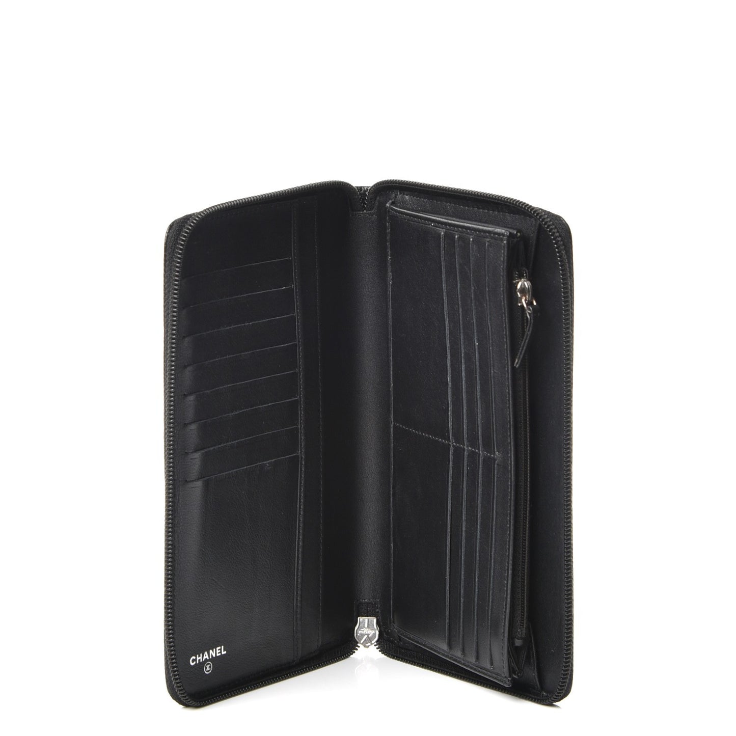 Caviar Timeless Large Zip Wallet Black