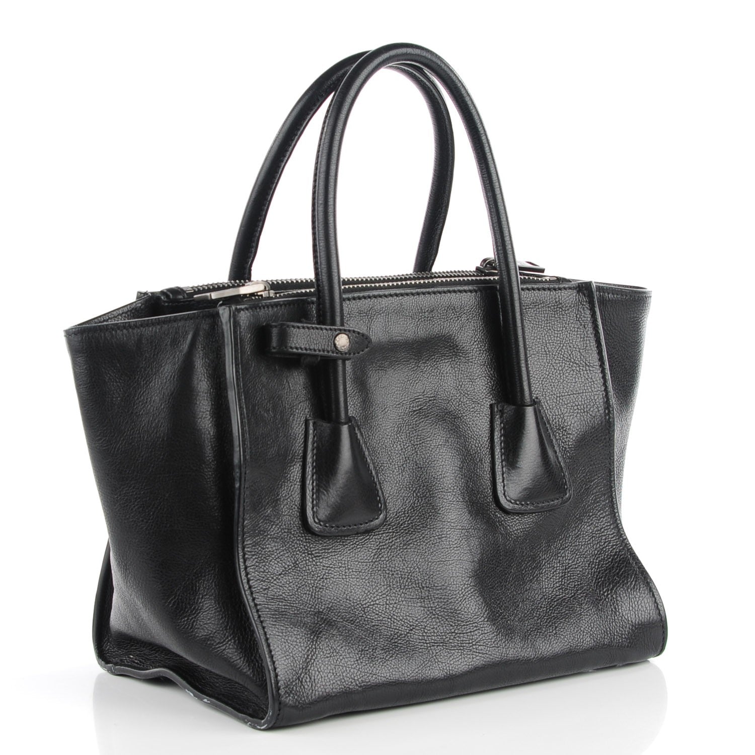 Prada Glace Calf Twin Pocket Tote Nero Black 3 of 8