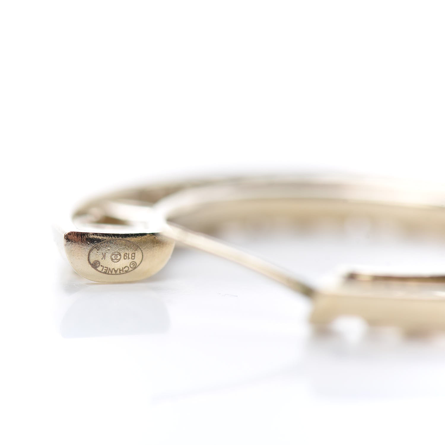 Chanel CC Hoop Earrings Gold 3 of 4