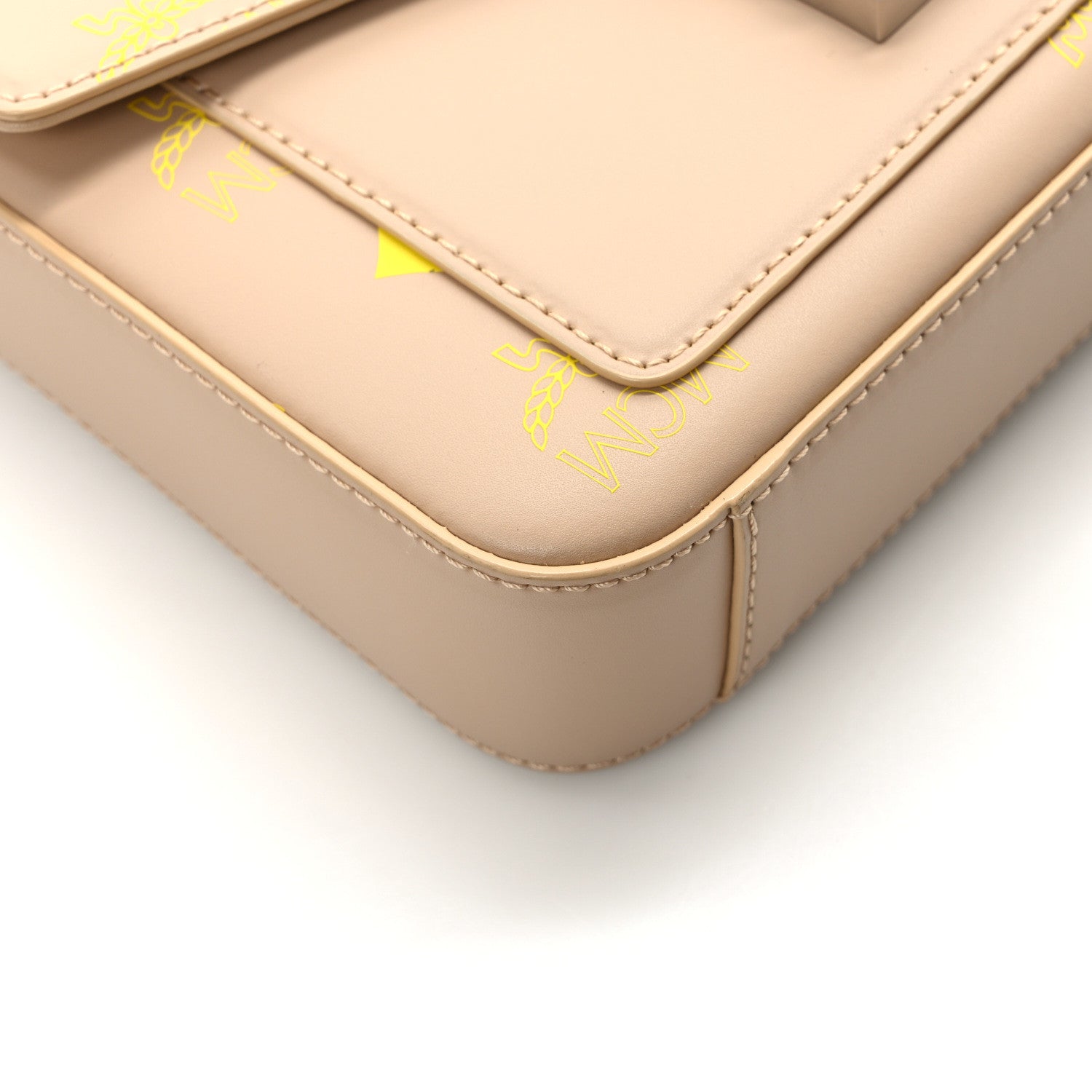MCM Calfskin Color Splash Logo Crossbody Small Croissant 10 of 11
