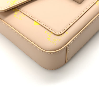 MCM Calfskin Color Splash Logo Crossbody Small Croissant 10 of 11
