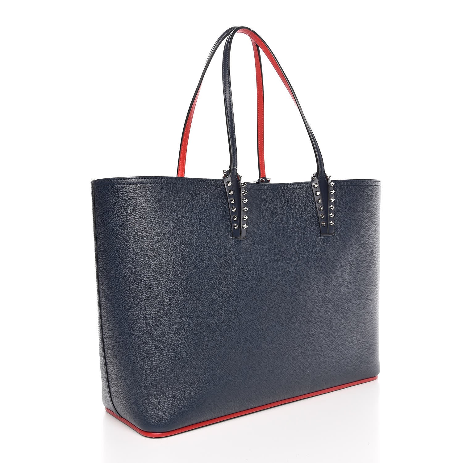 Christian Louboutin Calfskin Spikes East West Cabata Tote Navy 4 of 8