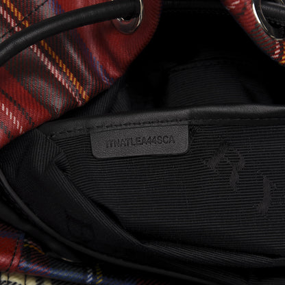 Burberry Laminated Tartan Patchwork Rucksack Backpack Military Red 8 of 9