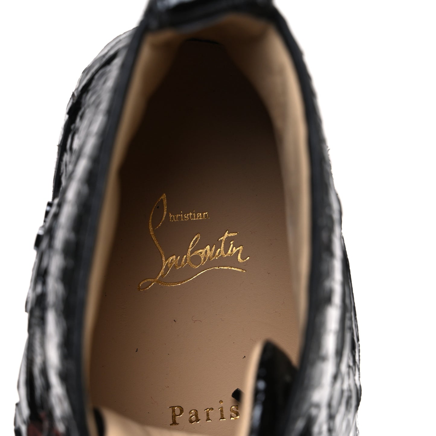 Patent Snakeskin Mens Louis Flat Sneakers 40 Black