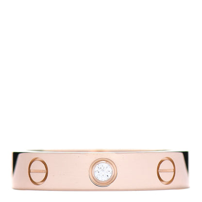 Cartier 18K Pink Gold Diamond 4mm LOVE Wedding Band Ring 51 5.75 1 of 4