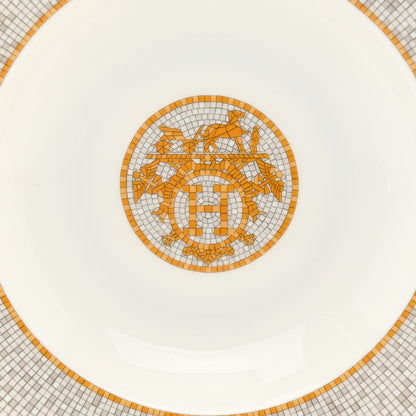 Hermes Porcelain Mosaique Au 24 Platine Soup Plate 6 of 9