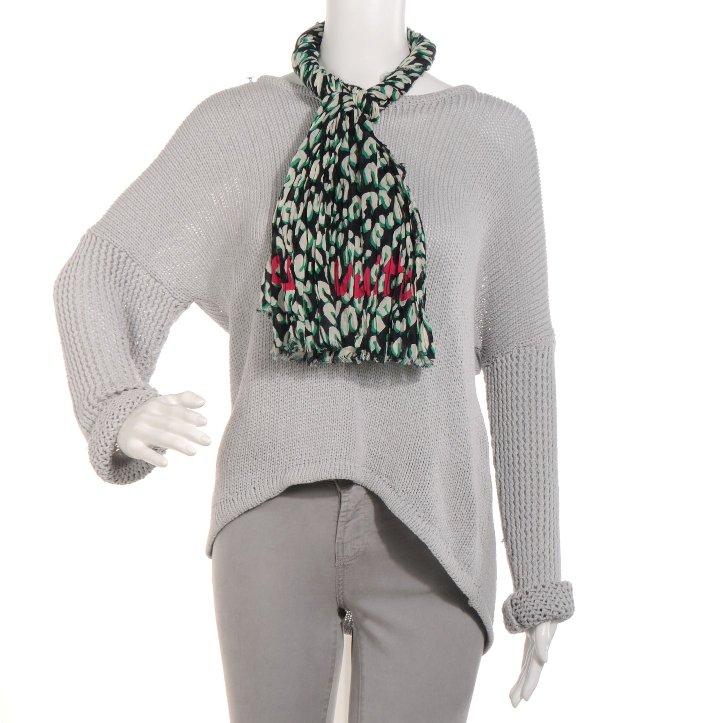 Cotton Leopard Pareo Scarf Blue Infini