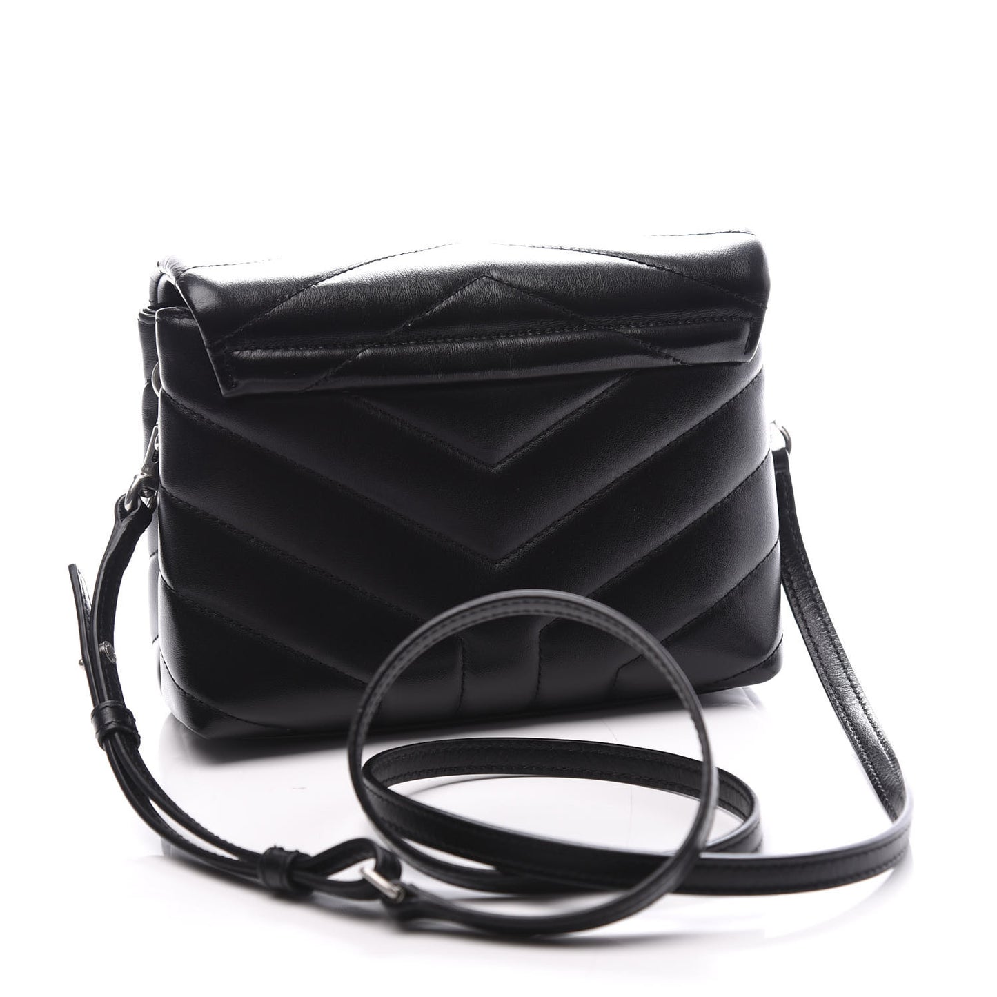 Calfskin Y Quilted Monogram Toy Loulou Crossbody Bag Black