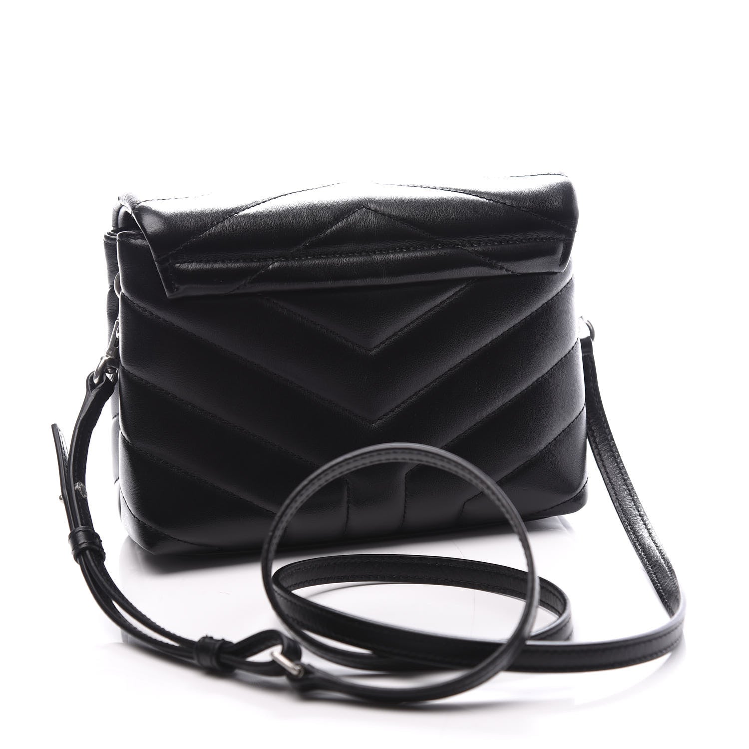 Saint Laurent Calfskin Y Quilted Monogram Toy Loulou Crossbody Bag Black 2 of 11