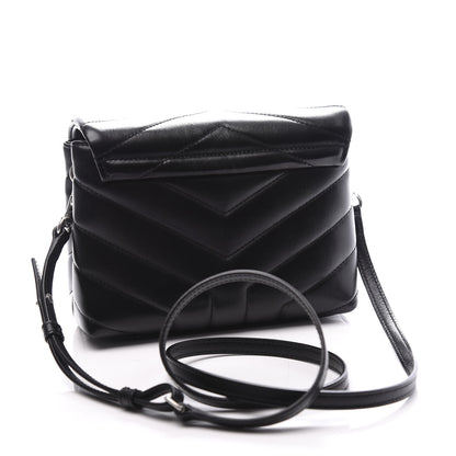 Saint Laurent Calfskin Y Quilted Monogram Toy Loulou Crossbody Bag Black 2 of 11