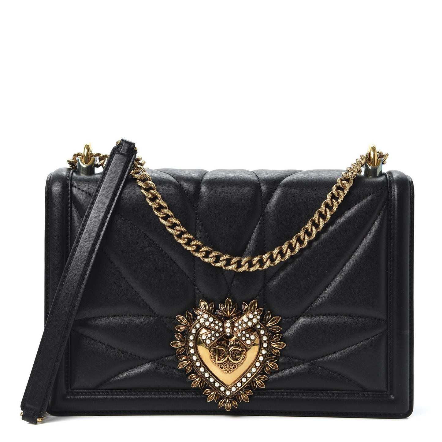 Calfskin Medium Devotion Crossbody Bag Black