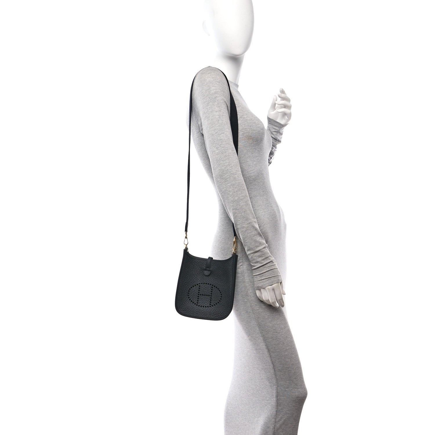 Hermes Taurillon Clemence Evelyne TPM Black 2 of 11