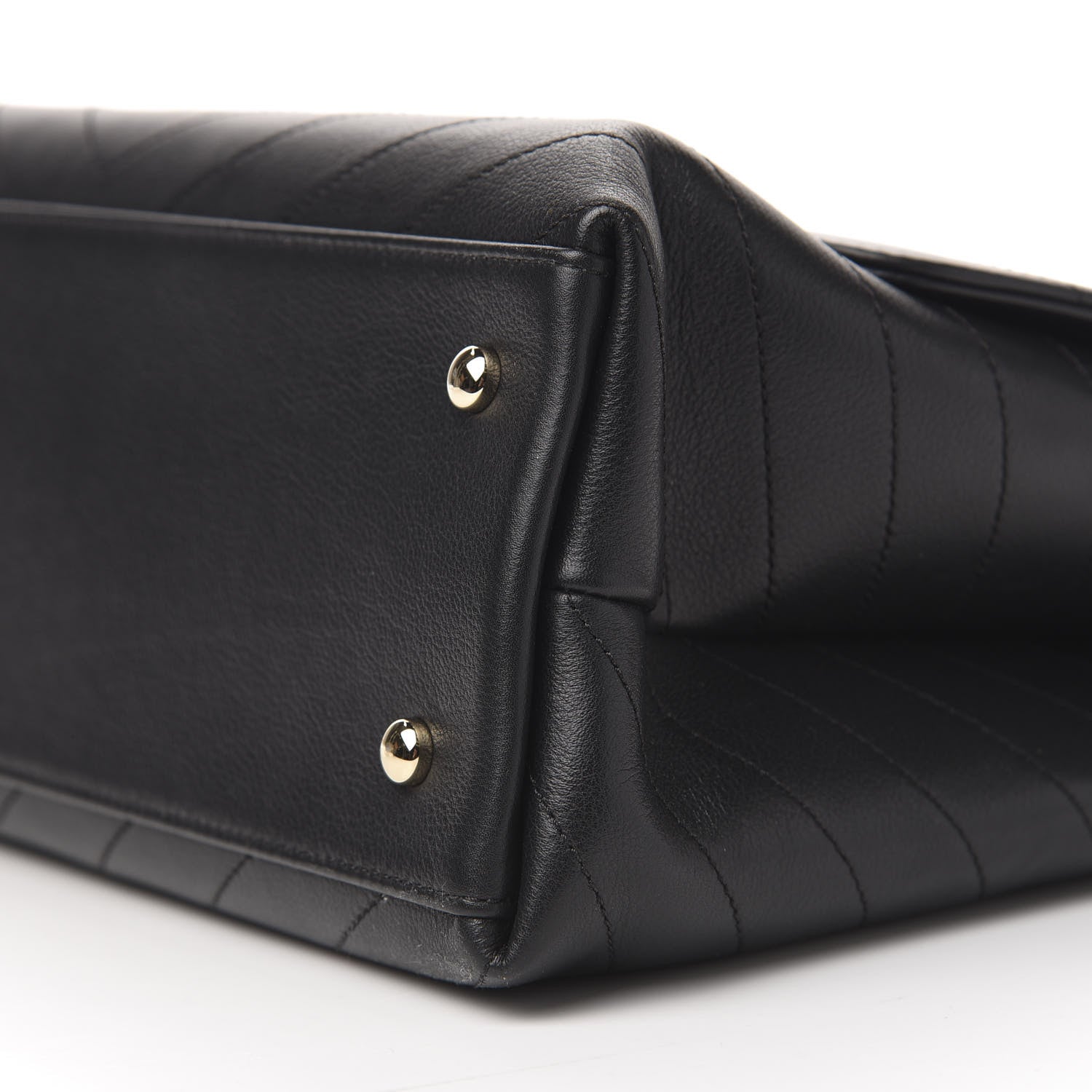 Chanel Grained Calfskin Chevron Stitched Medium Chic Top Handle Flap Black 9 of 11