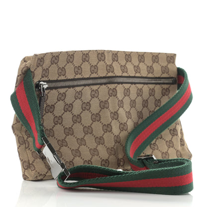 Gucci GG Monogram Web Double Pocket Belt Bag Dark Brown 4 of 16