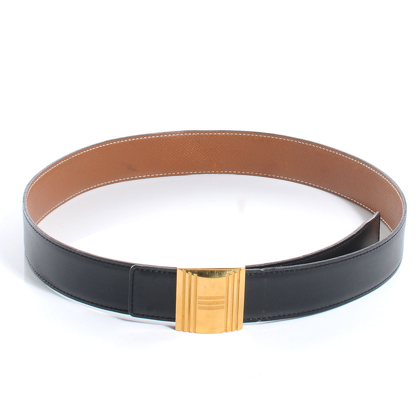 Togo Box Reversible Cadena 32mm H Belt Gold and Noir 75