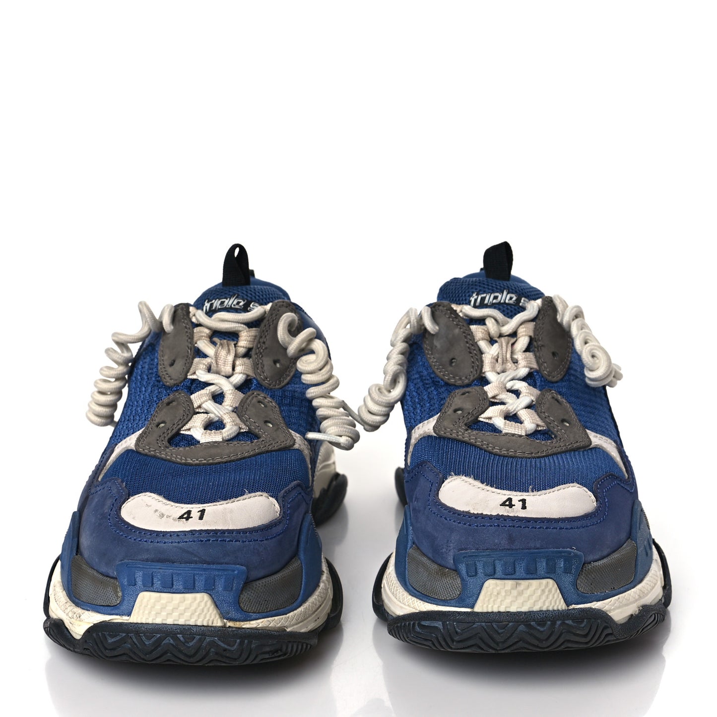 Mesh Nubuck Mens Triple S Sneakers 41 Navy Gris