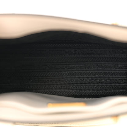 Prada Soft Calfskin Small Shoulder Bag Bianco 5 of 12