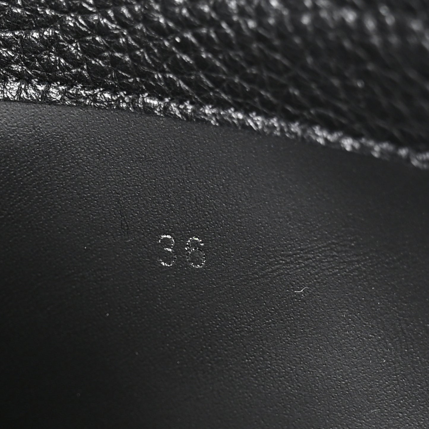 Grained Calfskin Shark Lock Biker Ankle Boots 36 Black