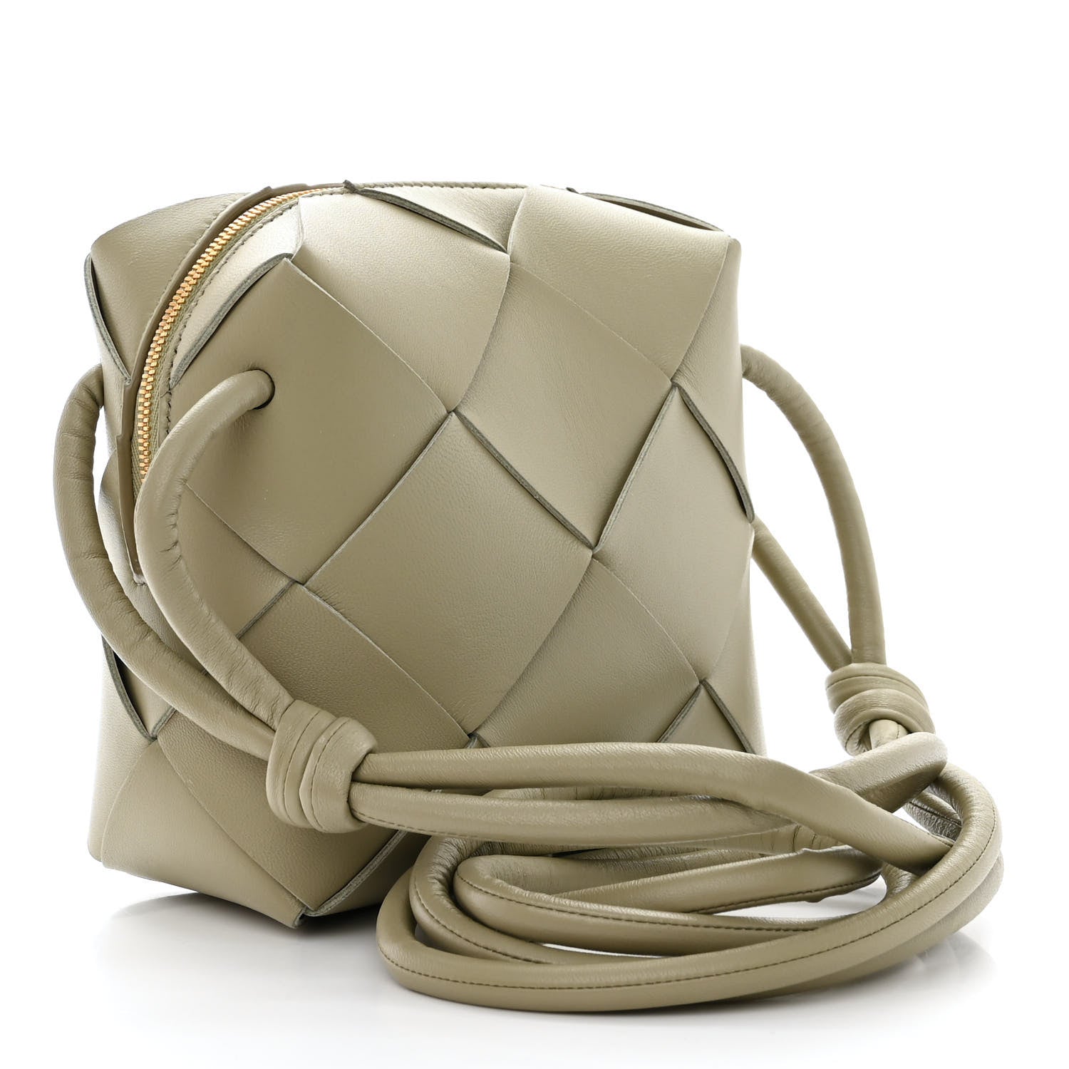Bottega Veneta Lambskin Maxi Intrecciato Mini Cassette Camera Bag Travertine 3 of 9