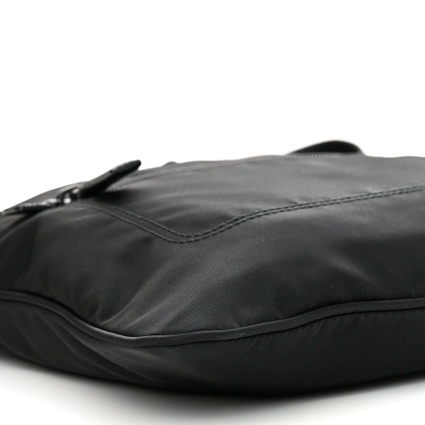 Nylon Saffiano Flat Messenger Bag Black