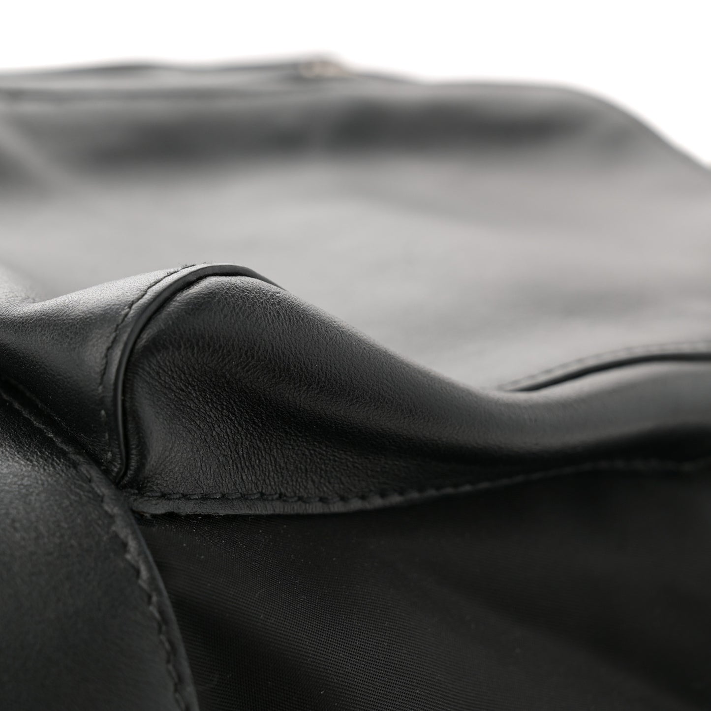 Tessuto Nylon Soft Calfskin Pocket Backpack Black