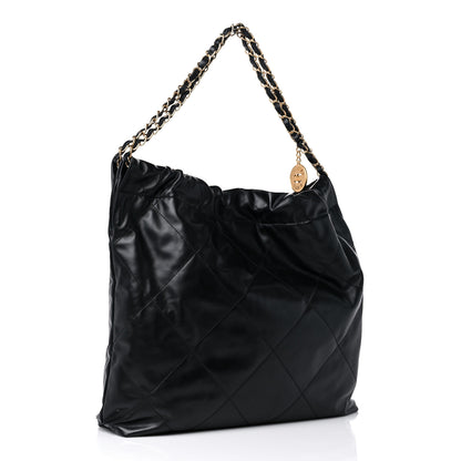 Chanel Shiny Calfskin Quilted Chanel 22 Black White 4 of 10