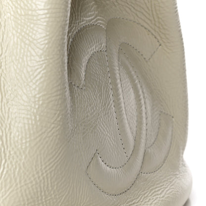 Chanel Shiny Aged Calfskin CC Chain Mini Drawstring Bag White 13 of 13