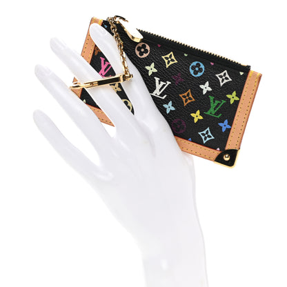 Louis Vuitton Monogram Multicolor Key Pouch Black 2 of 9
