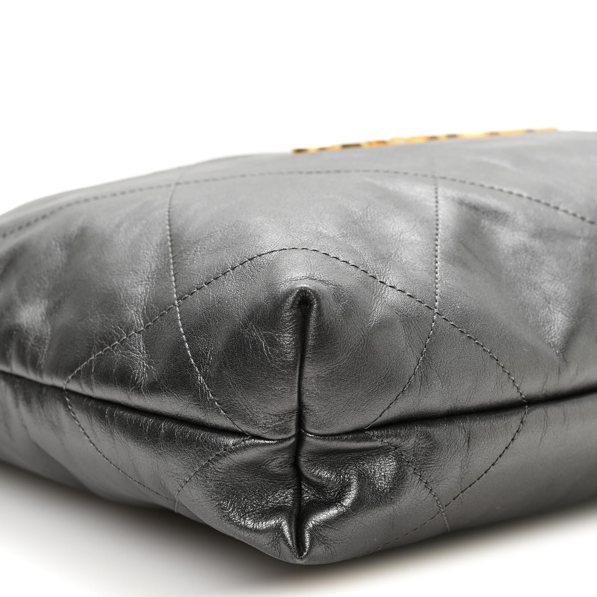Metallic Calfskin Quilted Small Chanel 22 Ruthenium