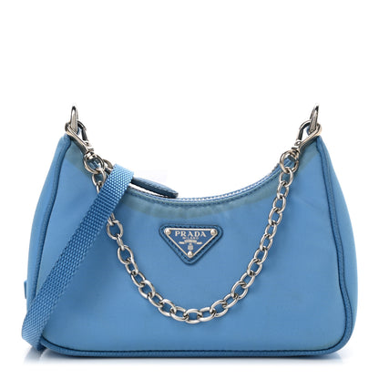 Prada Tessuto Nylon Saffiano Mini Re-Edition 2000 Shoulder Bag Pervinca 1 of 11
