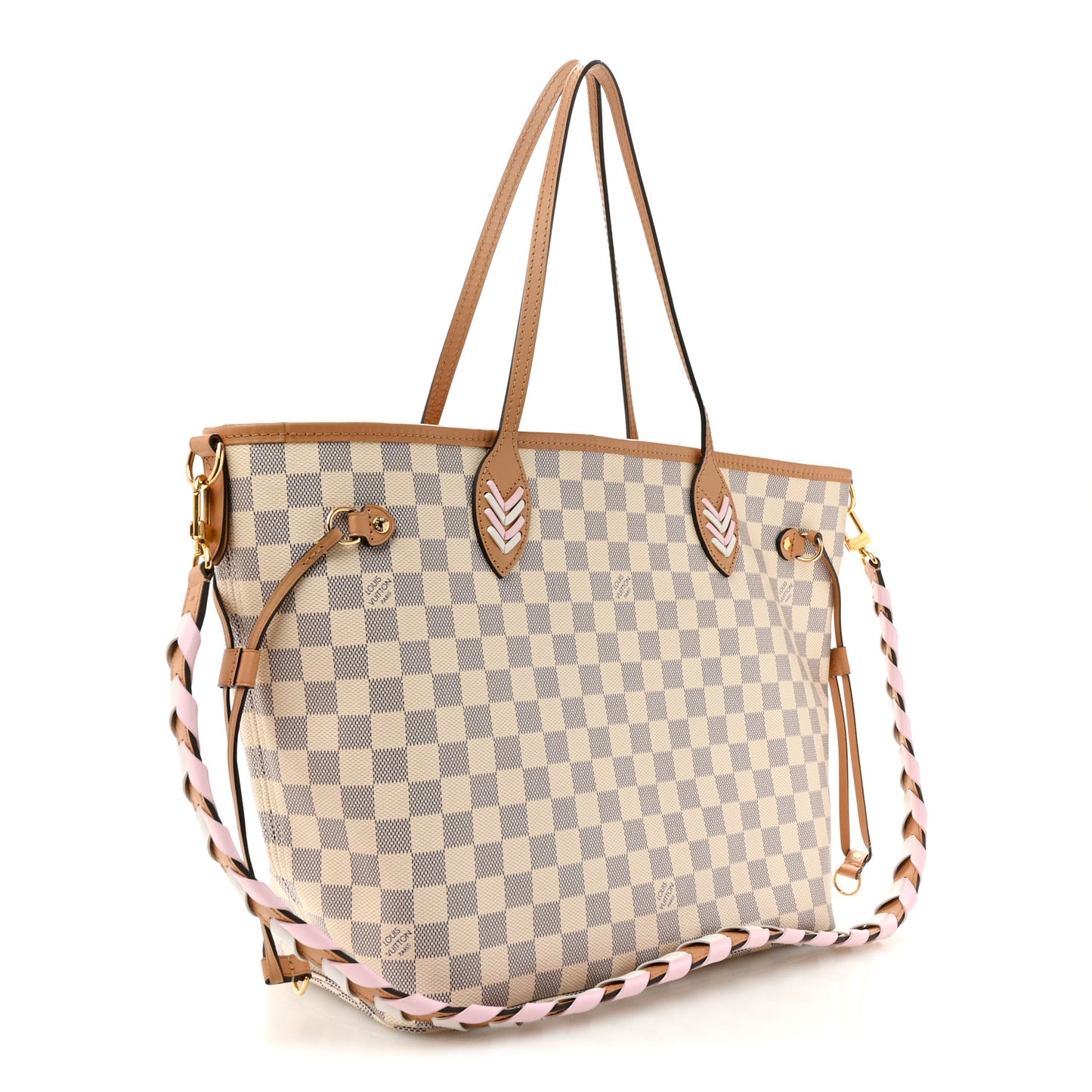 Damier Azur Braided Neverfull MM Orange