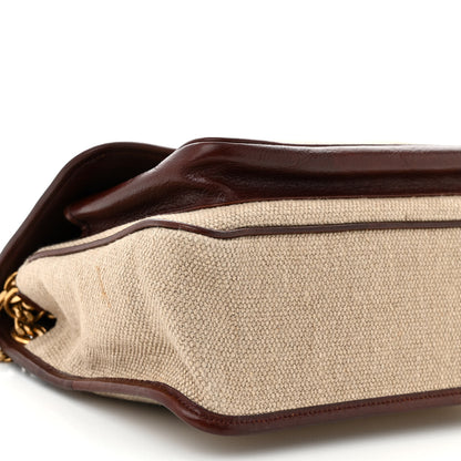 Saint Laurent Cotton Canvas Vintage Calfskin Monogram Medium Niki Chain Satchel Natural Chocolate 9 of 13