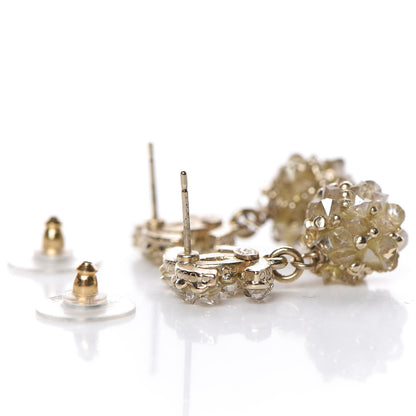Chanel Crystal CC Dangle Earrings Gold 3 of 5