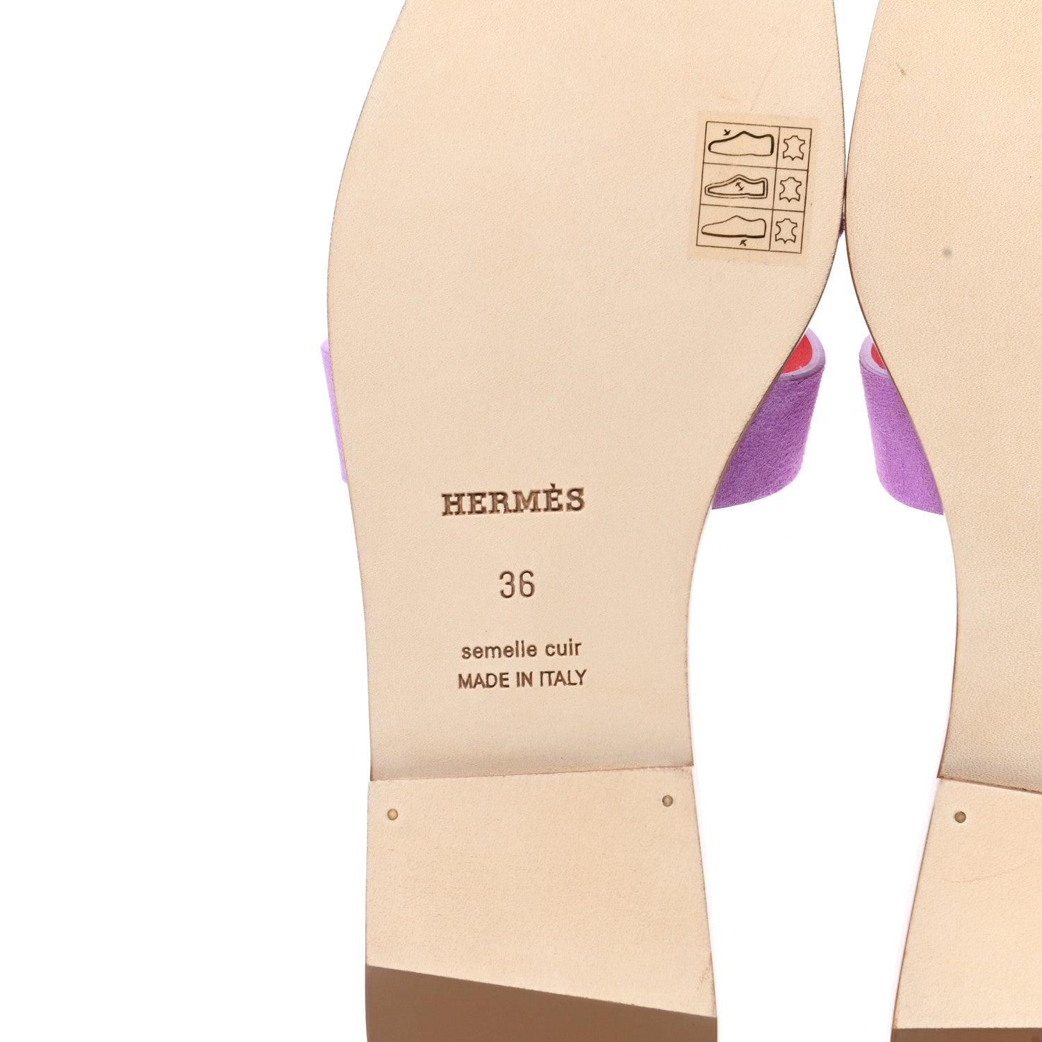 Hermes Suede Goatskin Oran Sandals 36 Violet Parme 6 of 8