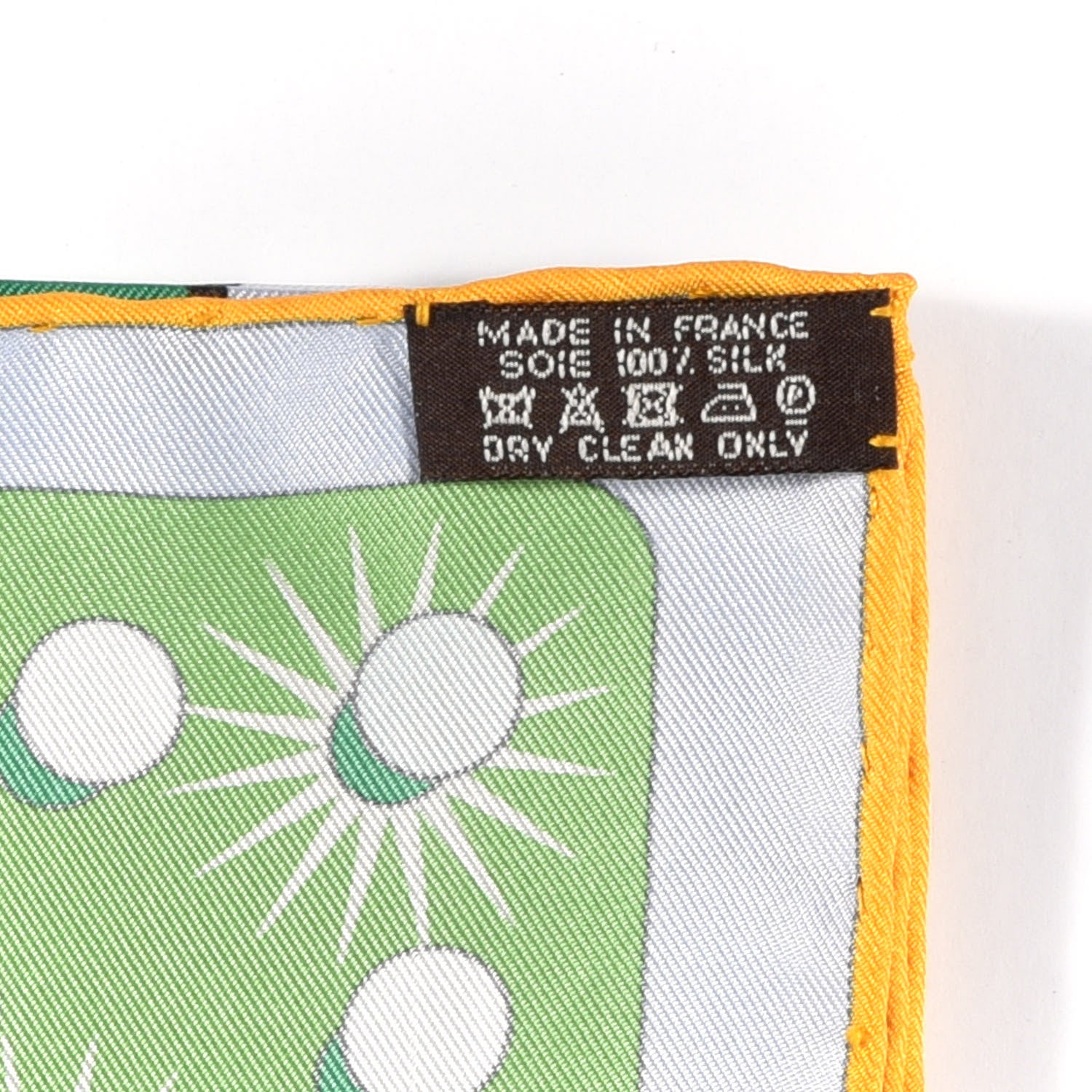 Hermes Silk Electrique Scarf 90 Ciel Vert White 3 of 3