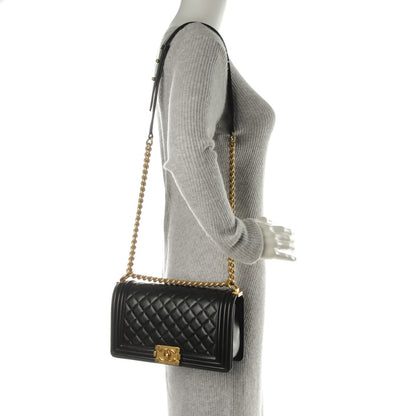 Chanel Lambskin Quilted Medium Boy Flap Black 2 of 7