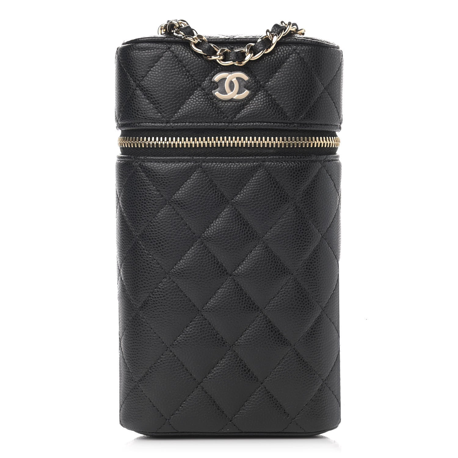 Chanel Caviar Quilted Phone Holder With Chain Black 1 of 11