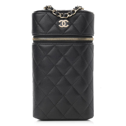 Chanel Caviar Quilted Phone Holder With Chain Black 1 of 11