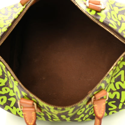 Louis Vuitton Monogram Graffiti Speedy 30 Green 5 of 16