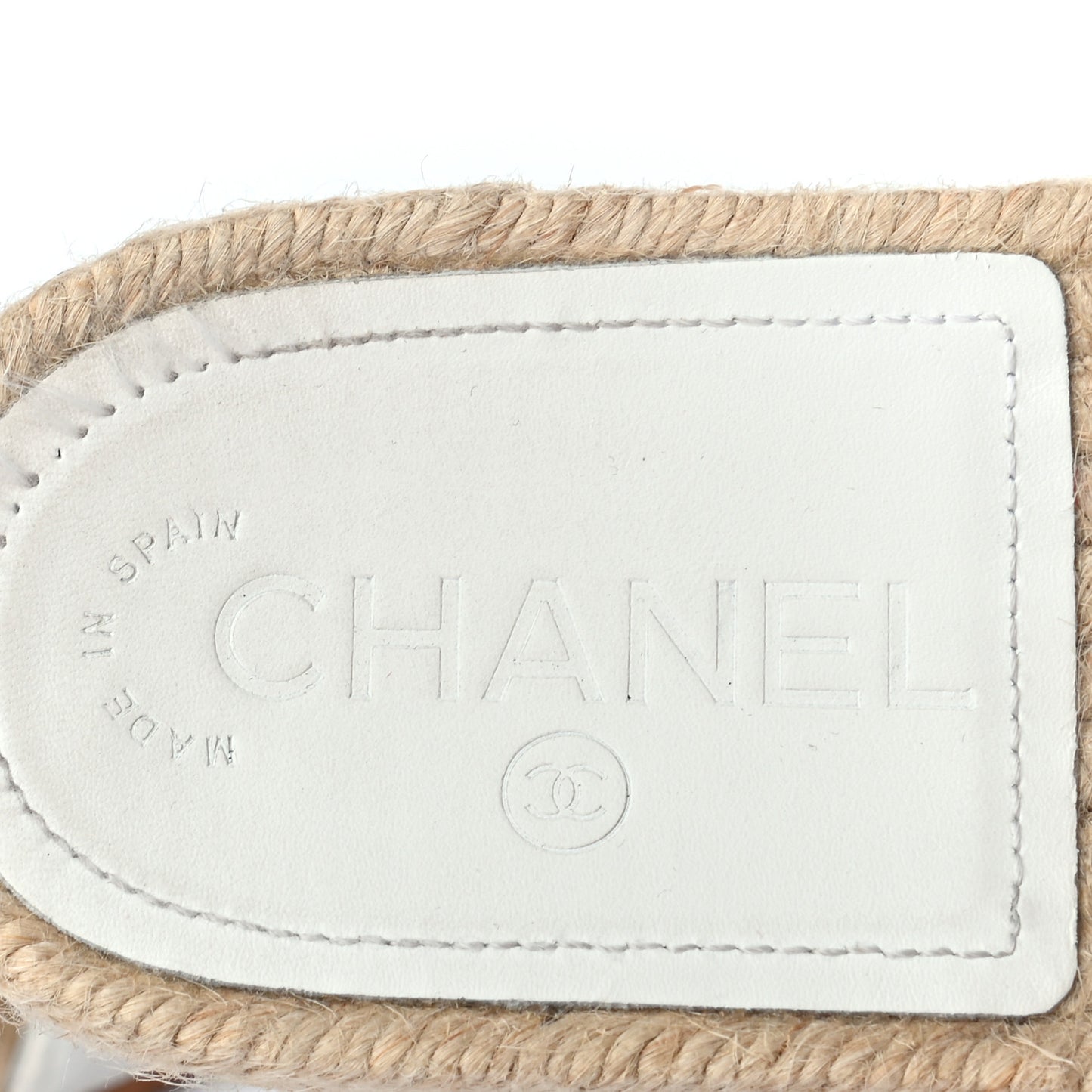 Lambskin Quilted CC Espadrille Slip On Sandals 37 White Beige